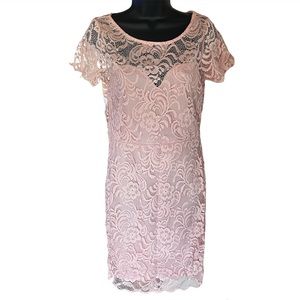 Forever 21 light pink lace dress size large new